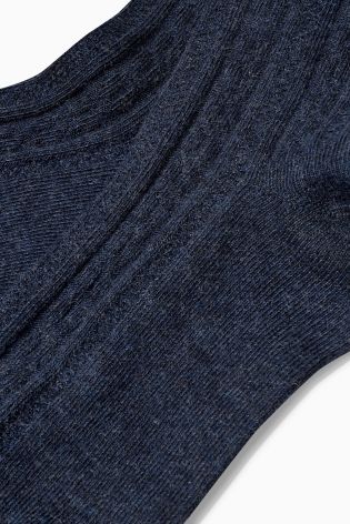 Navy Cable Knit Tights (3-16yrs)